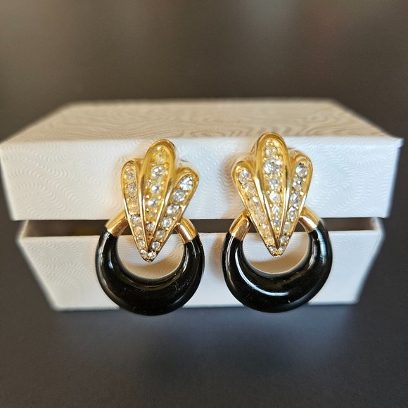 Dior Rhinestone Drop Earrings - Picture 3 of 5